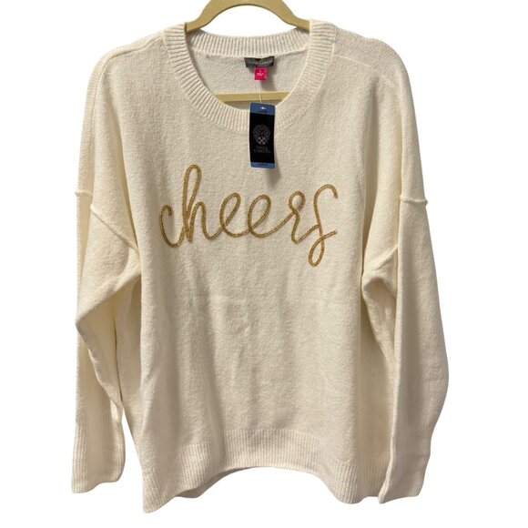 Vince Camuto Womens "Cheers" Sweater Sz L Ivory pullover. NWT - Picture 1 of 12